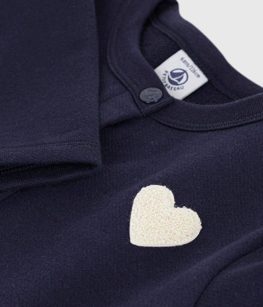 CHILDREN'S SOLID-COLOR COTTON CARDIGAN WITH A ROUND NECKLINE AND SNAP FASTENERS