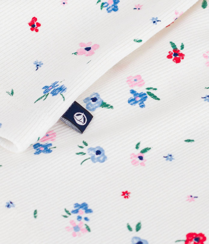 CHILDREN'S SHORT-SLEEVED FLORAL PRINT COTTON T-SHIRT