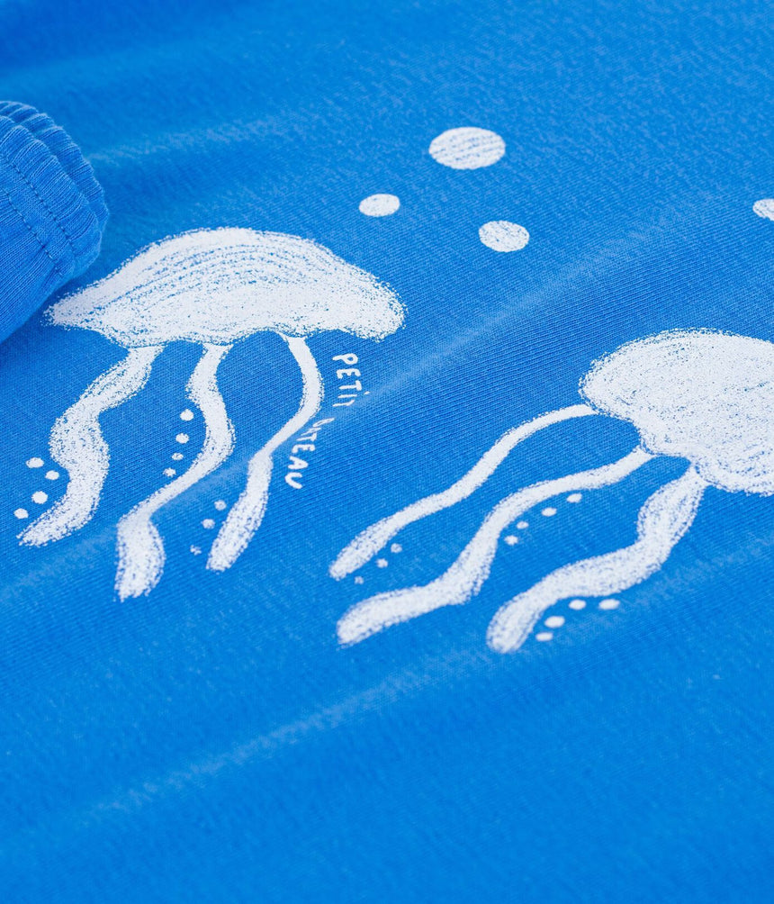 CHILDREN'S SHORT JELLYFISH PATTERN COTTON PYJAMAS