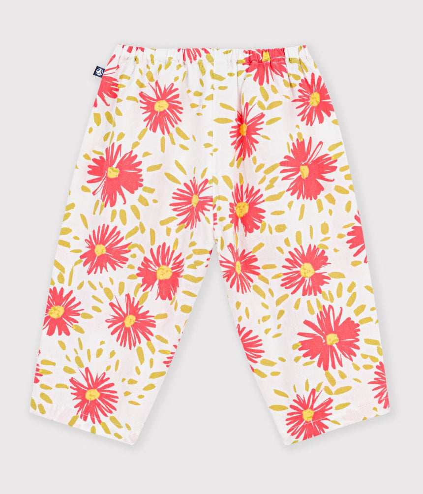 BABIES' FLOWER-PRINT COTTON TROUSERS