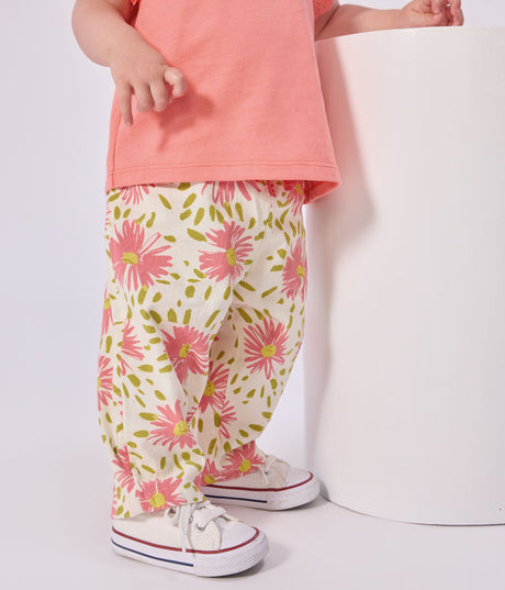 BABIES' FLOWER-PRINT COTTON TROUSERS
