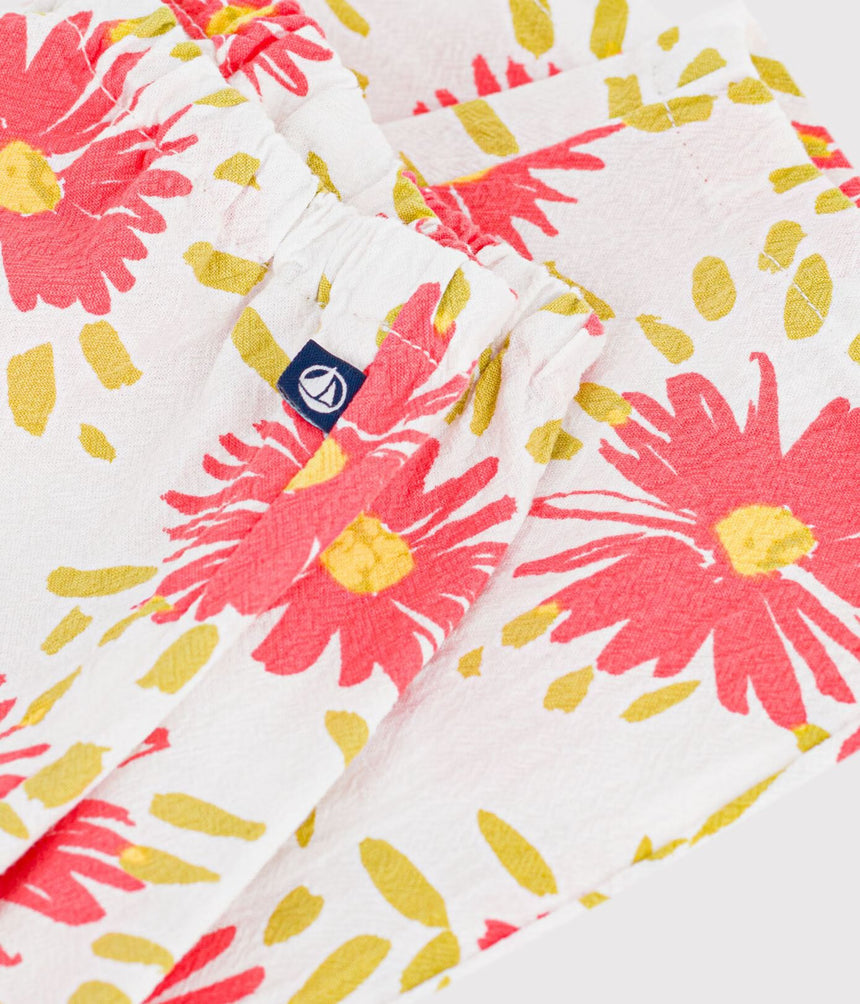 BABIES' FLOWER-PRINT COTTON TROUSERS