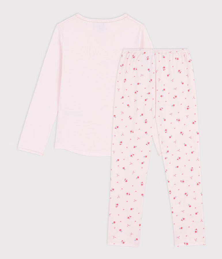 CHILDREN'S COTTON PYJAMAS WITH A FLORAL MOTIF