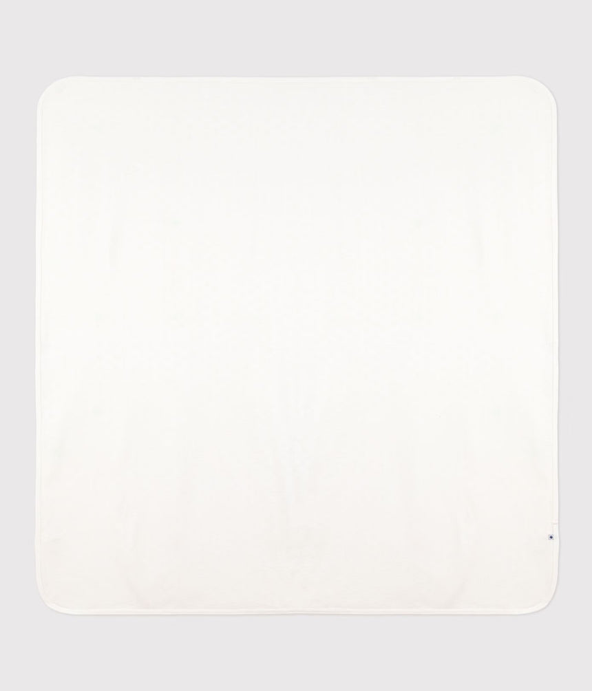 LIGHTWEIGHT BABY BLANKET IN OPENWORK COTTON, PLAIN, HEART
