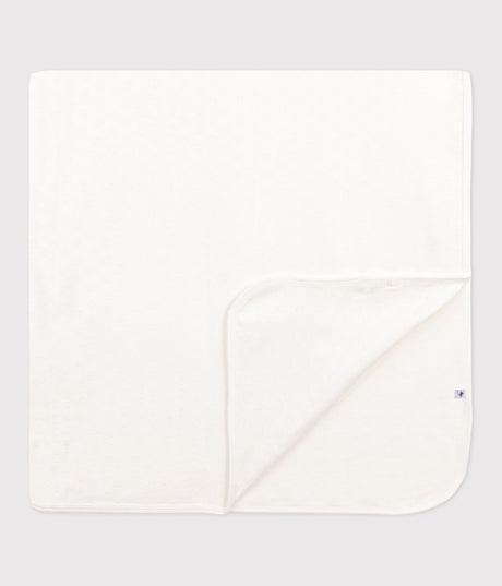 LIGHTWEIGHT BABY BLANKET IN OPENWORK COTTON, PLAIN, HEART