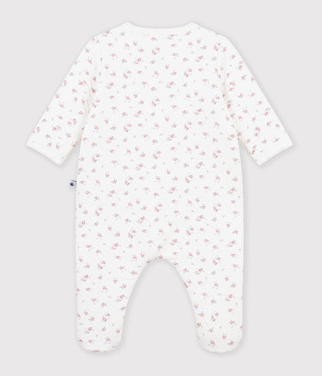 BABIES' FLOWER-PRINT TUBE KNIT PYJAMA SUIT
