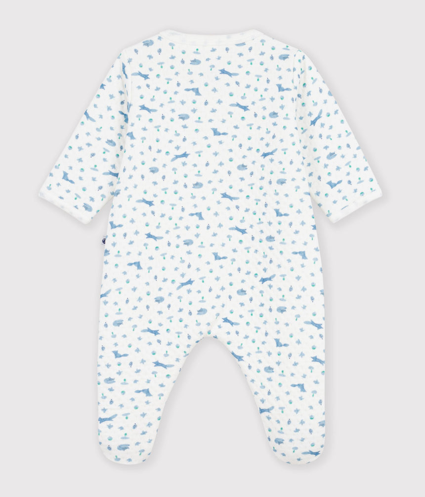 BABIES' FOX PRINT TUBE KNIT PYJAMA SUIT