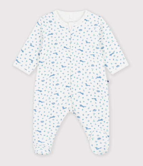 BABIES' FOX PRINT TUBE KNIT PYJAMA SUIT
