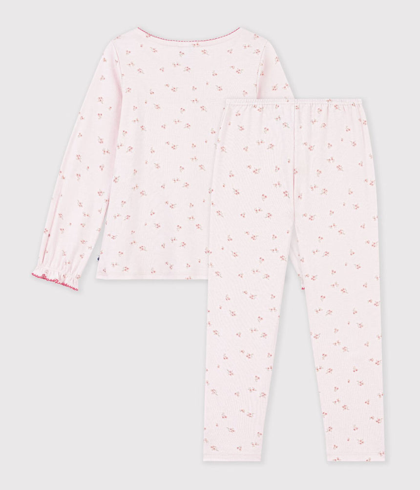 #CHILDREN'S COTTON PYJAMAS WITH FLORAL RUFFLES