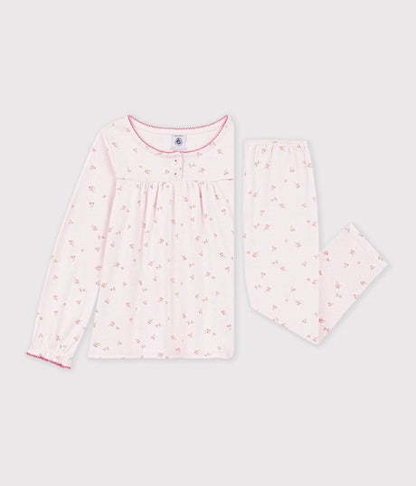 #CHILDREN'S COTTON PYJAMAS WITH FLORAL RUFFLES