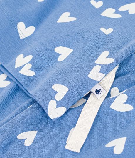 CHILDREN'S WIDE-LEG COTTON PYJAMAS WITH HEARTS