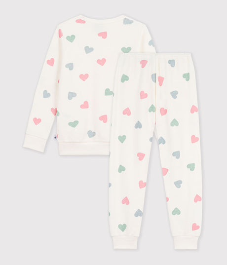 CHILDREN'S COTTON TERRY PYJAMAS WITH HEARTS