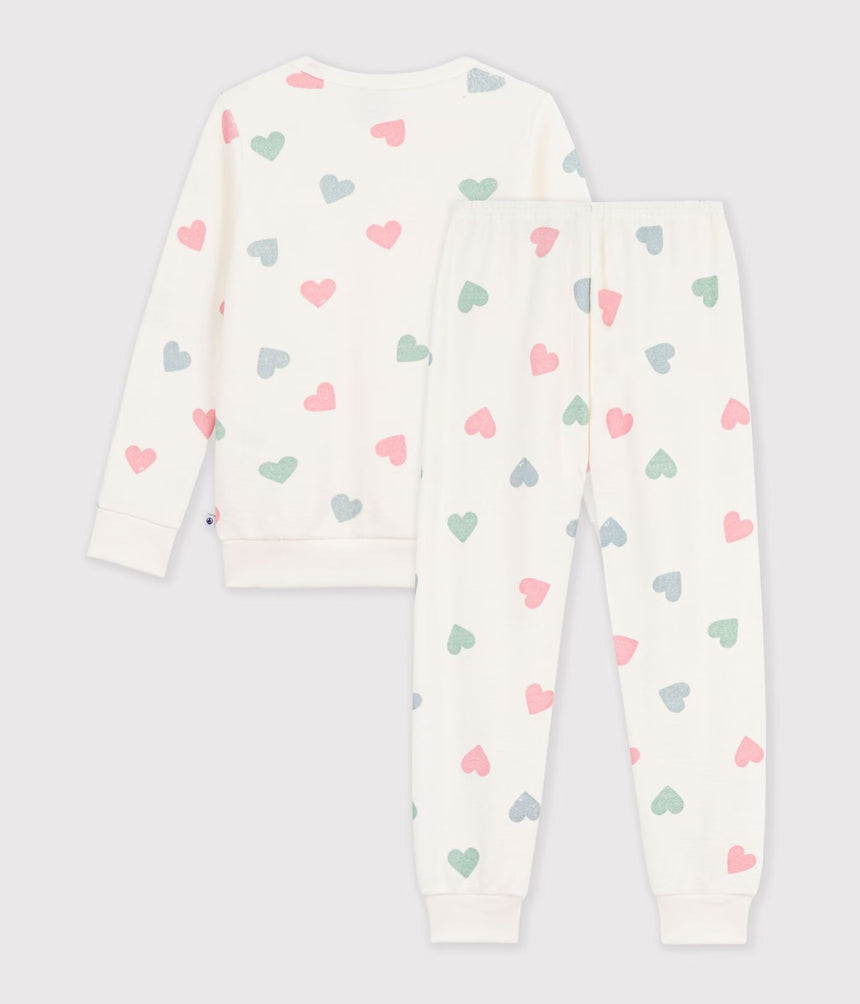 CHILDREN'S COTTON TERRY PYJAMAS WITH HEARTS