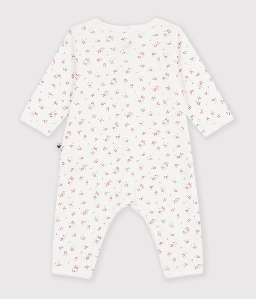 BABIES' COTTON FLOWER PRINT FOOTLESS PYJAMA SUIT
