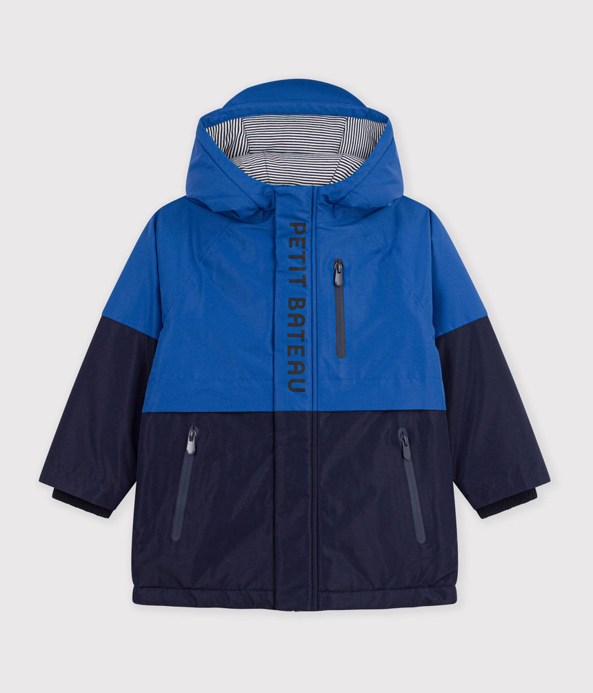CHILDREN'S PLAIN MID-LENGTH COLOURBLOCK PARKA