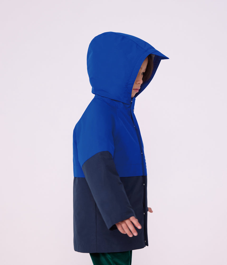 CHILDREN'S PLAIN MID-LENGTH COLOURBLOCK PARKA
