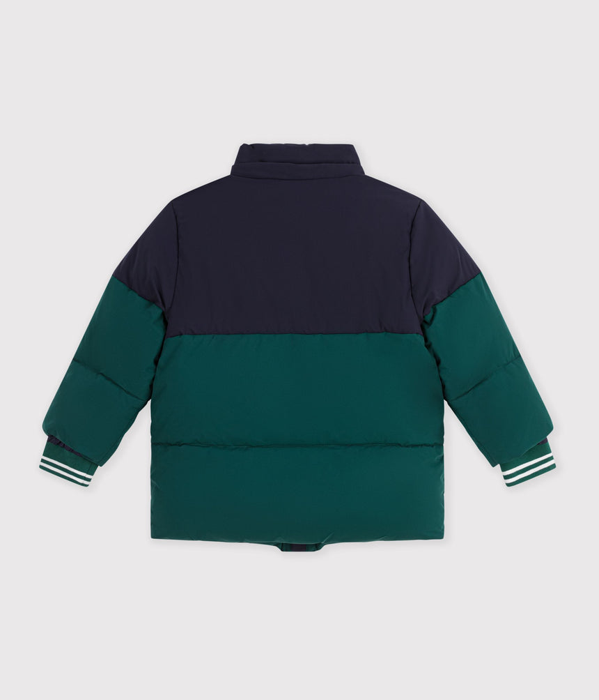 CHILDREN'S PLAIN COLOURBLOCK PUFFER JACKET