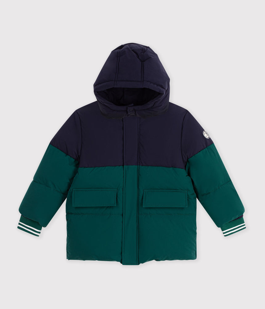 CHILDREN'S PLAIN COLOURBLOCK PUFFER JACKET