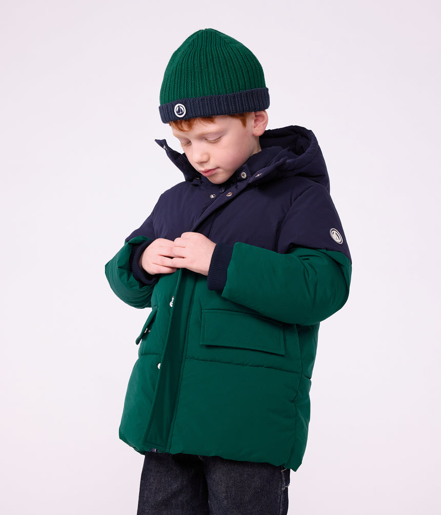 CHILDREN'S PLAIN COLOURBLOCK PUFFER JACKET