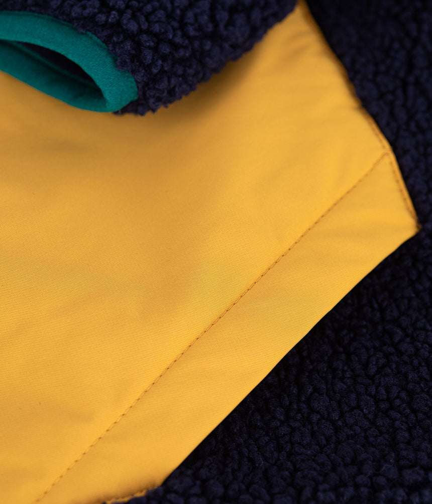 CHILDREN'S JACKET IN PLAIN COLOURBLOCK SHERPA