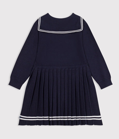 CHILDREN'S LONG-SLEEVED PLAIN COTTON DRESS