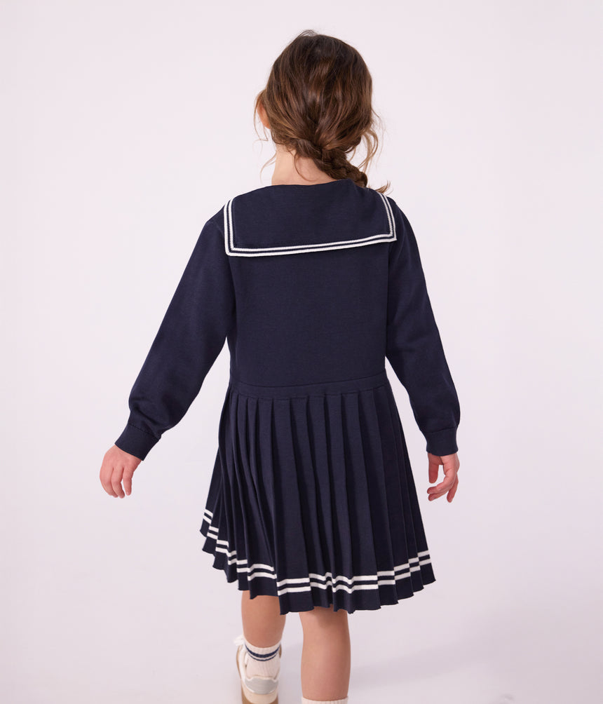 CHILDREN'S LONG-SLEEVED PLAIN COTTON DRESS