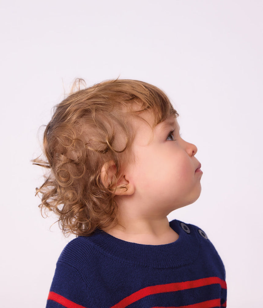 BABY SAILOR SWEATER IN WOOL AND COTTON