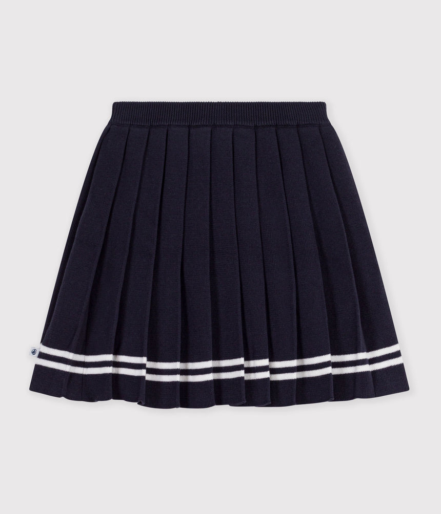 CHILDREN'S SHORT PLEATED SKIRT IN PLAIN COTTON KNIT