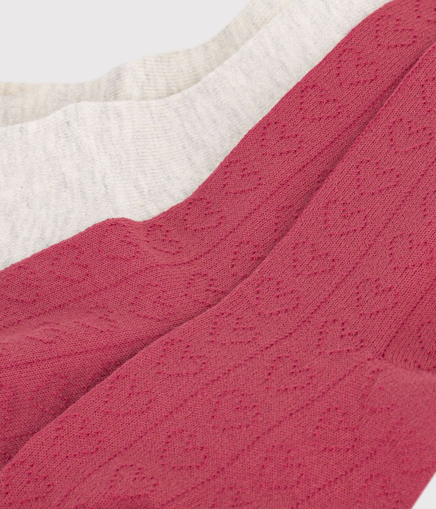 PACK OF 2 OPENWORK COTTON HEART PATTERN TIGHTS FOR CHILDREN