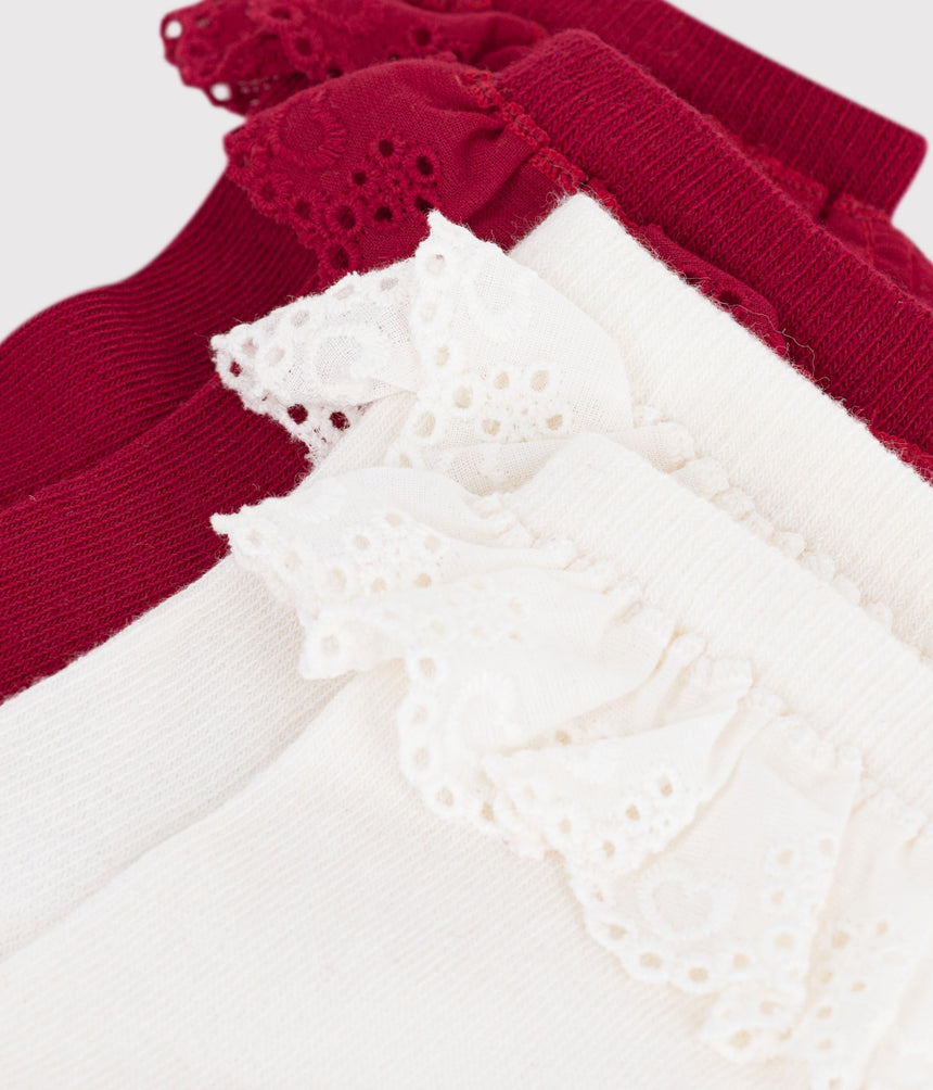 2 PAIRS OF CHILDREN'S COTTON SOCKS WITH FRILLS