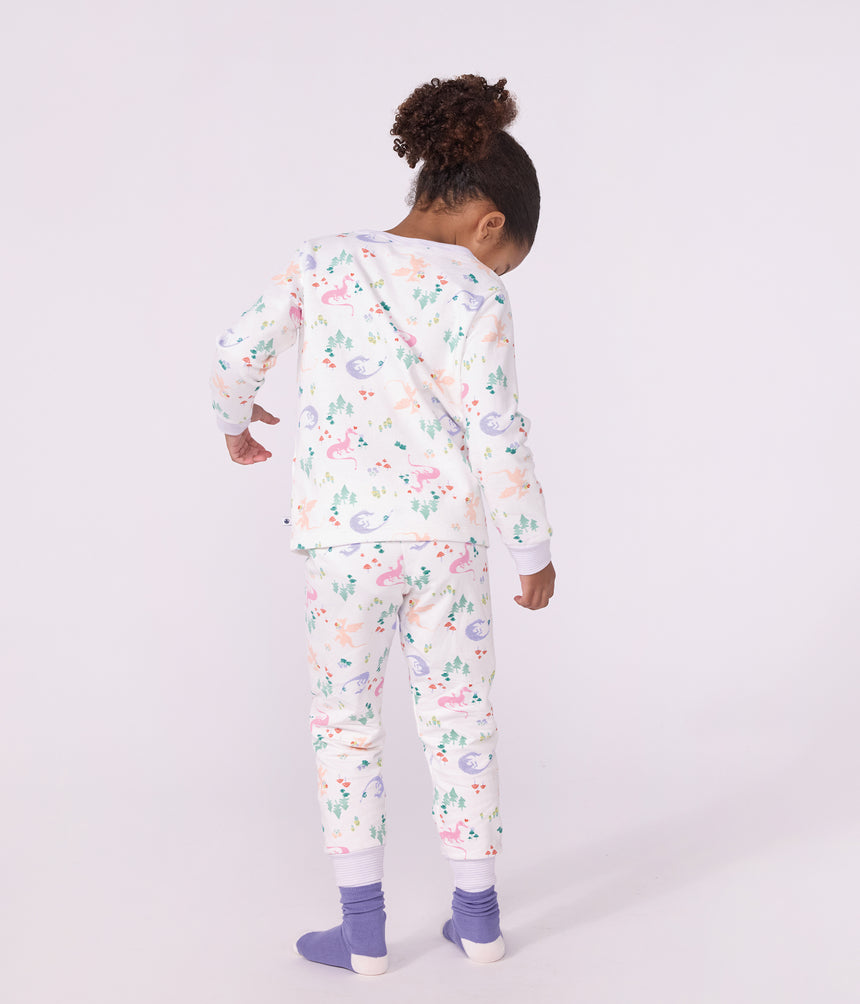 CHILDREN'S PYJAMAS IN FLEECE WITH A DRAGON PRINT