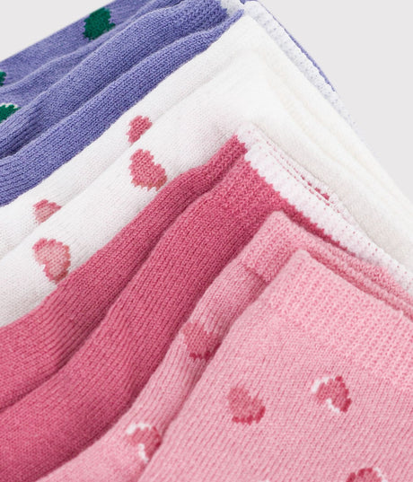 5 PAIRS OF BABIES' COTTON SOCKS WITH A HEART PRINT