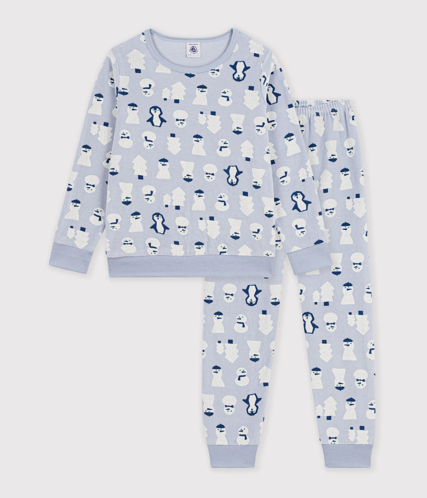 CHILDREN'S SNOWMAN-PRINT VELOUR PYJAMAS