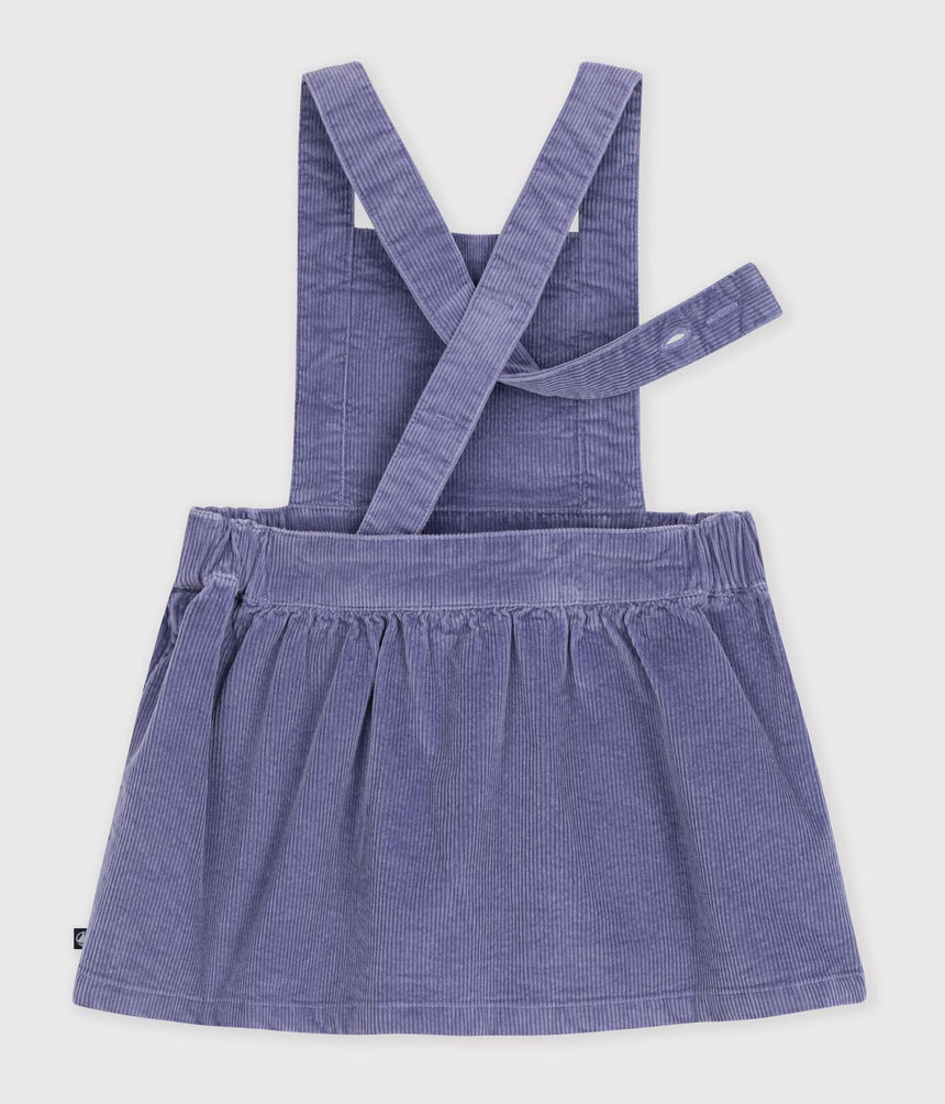 BABIES' LONG-SLEEVED PLAIN CORDUROY DRESS
