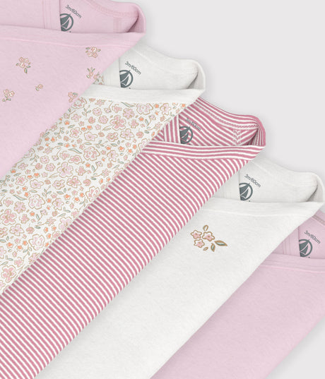 PACK OF LONG-SLEEVED PRINTED COTTON WRAPOVER BODIES FOR BABIES
