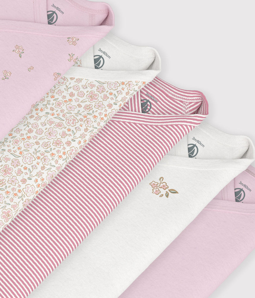 PACK OF LONG-SLEEVED PRINTED COTTON WRAPOVER BODIES FOR BABIES