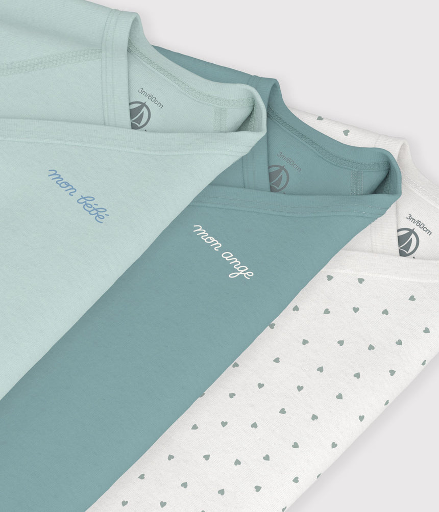 PACK OF LONG-SLEEVED PRINTED COTTON WRAPOVER BODIES FOR BABIES