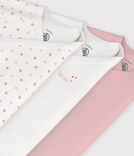 PACK OF BABIES' LONG-SLEEVED PRINTED COTTON WRAPOVER BODIES