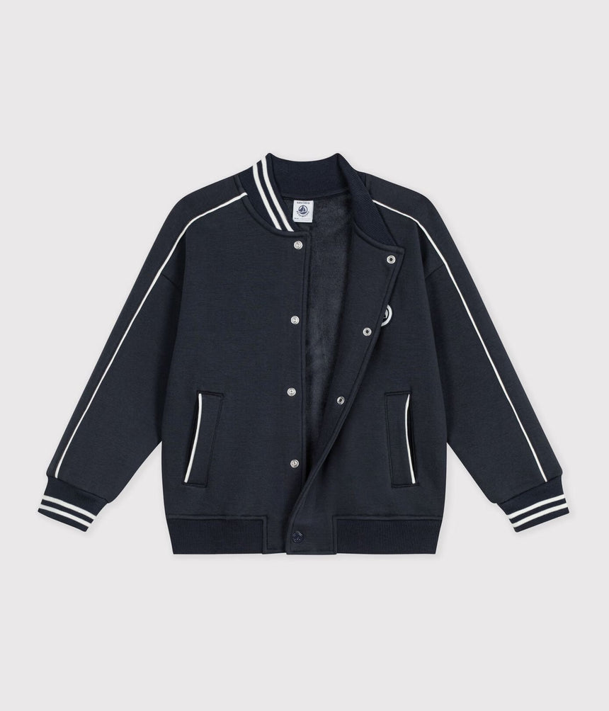 CHILDREN'S VARSITY-STYLE JACKET IN PLAIN COTTON