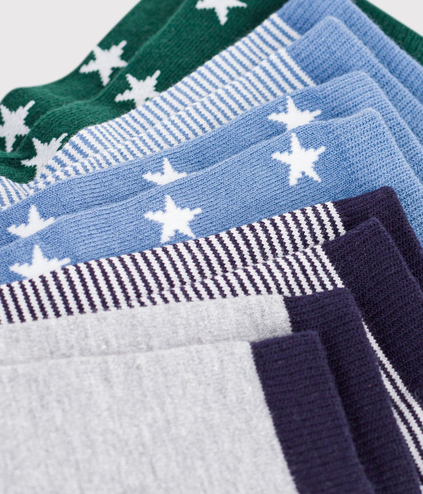 5 PAIRS OF CHILDREN COTTON SOCKS PRINTED WITH STARS AND STRIPES