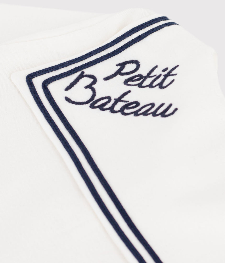 CHILDREN'S LONG-SLEEVED PLAIN COTTON BLOUSE WITH A COLLAR