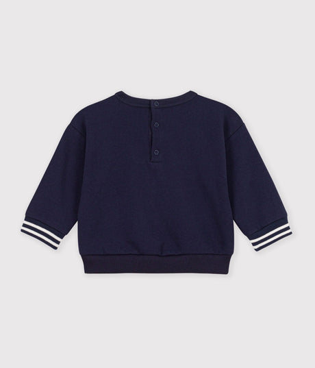 BABIES' PLAIN COTTON SWEATSHIRT WITH A BADGE