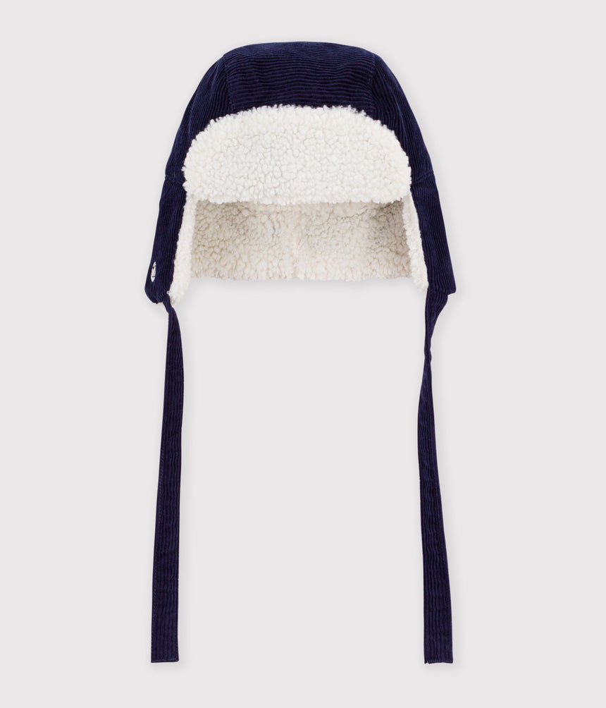 BABIES' CHAPKA IN SHERPA-LINED CORDUROY