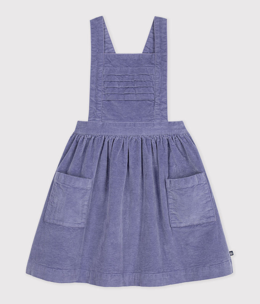 CHILDREN'S PLAIN CORDUROY DUNGAREE DRESS
