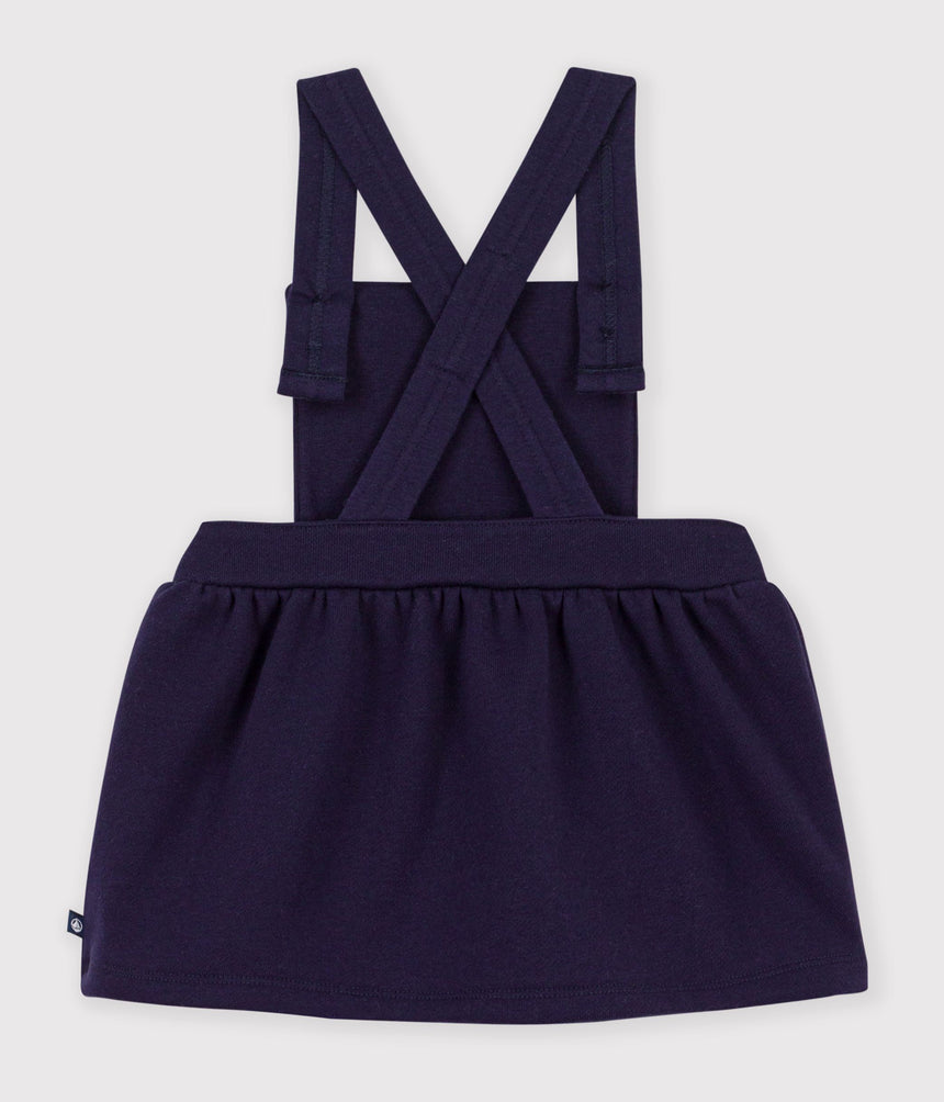 BABIES' SLEEVELESS COTTON DRESS EMBROIDERED WITH HEARTS