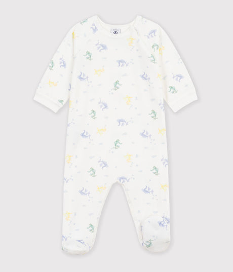 BABIES' VELOUR PYJAMA SUIT PRINTED WITH DRAGONS