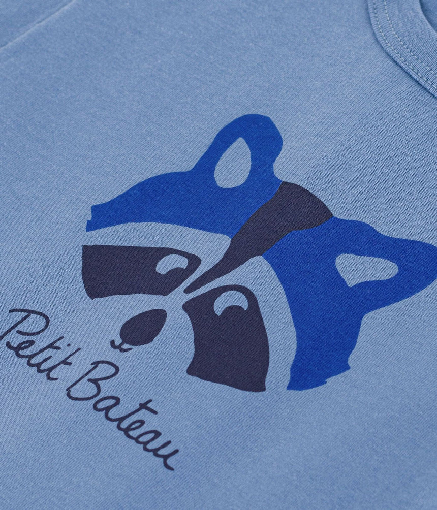 BABIES' PLAIN SHORT-SLEEVED PATTERNED COTTON T-SHIRT