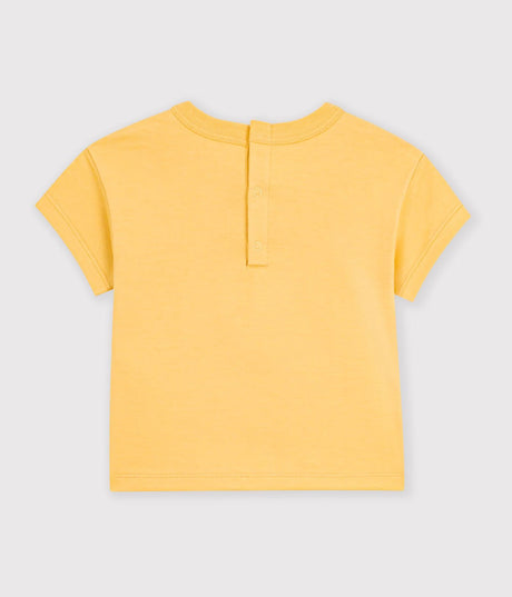 BABIES' PLAIN SHORT-SLEEVED PATTERNED COTTON T-SHIRT