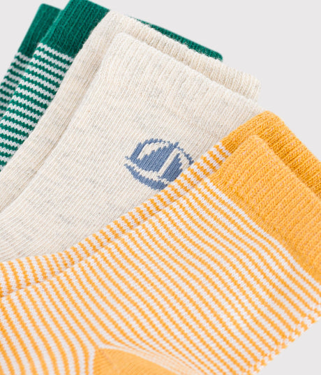 3 PAIRS OF BABIES' STRIPY COTTON SOCKS