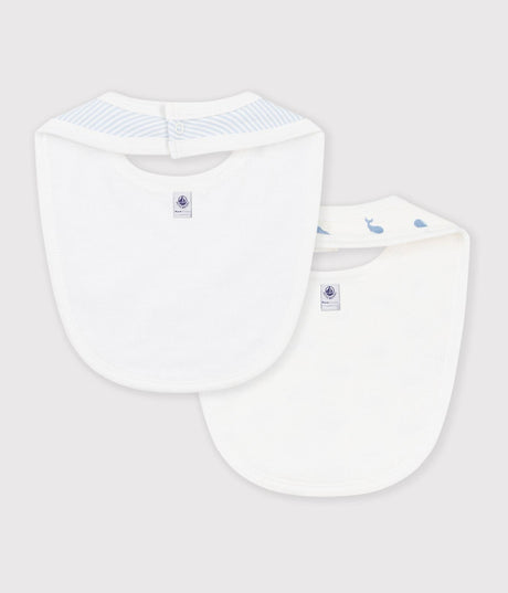 PACK OF WHALE PRINT COTTON BIBS FOR BABIES